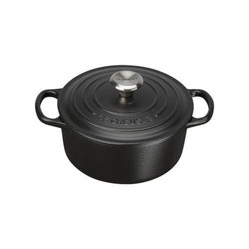 Le Creuset Signature Cast Iron Round CasseroleSatin Black 18cm