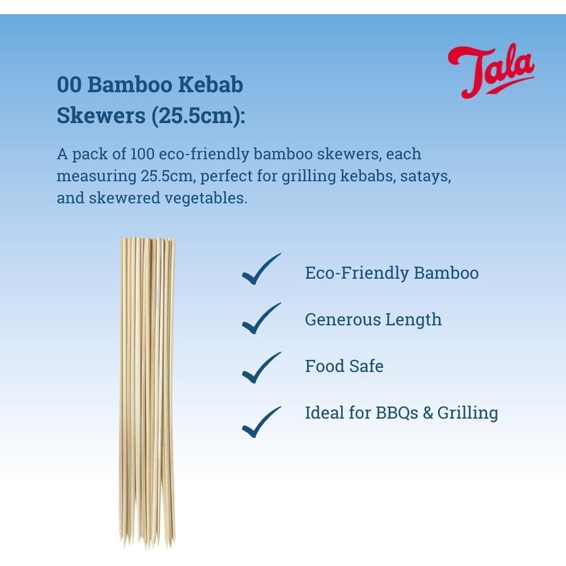 Tala 100 Pack Bamboo Skewers 25cm