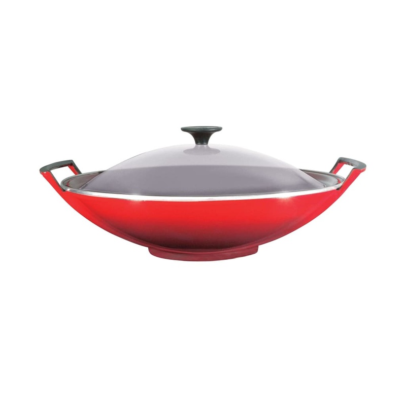 Le Creuset Wok & Glass Lid 36cm Cerise