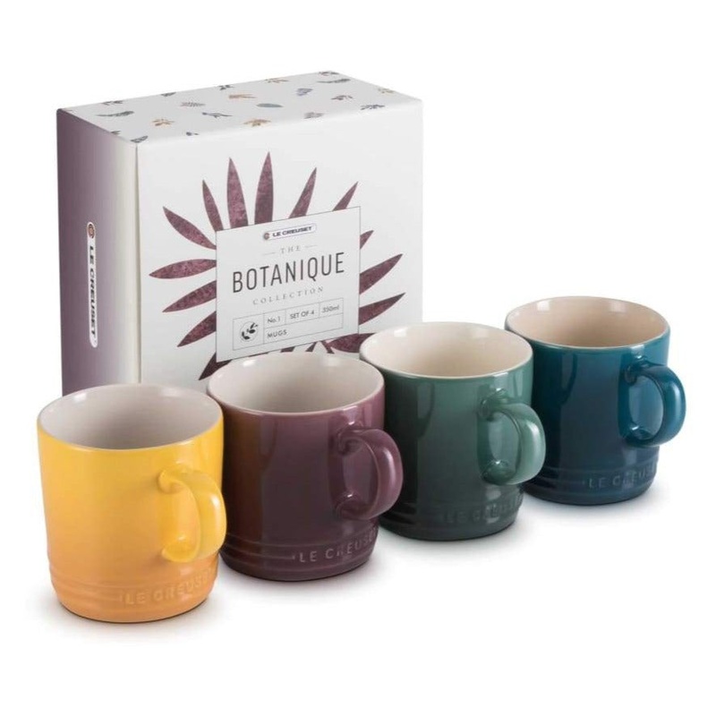 Le Creuset Botanique Mugs 350ml Assorted Colours - Box of 4
