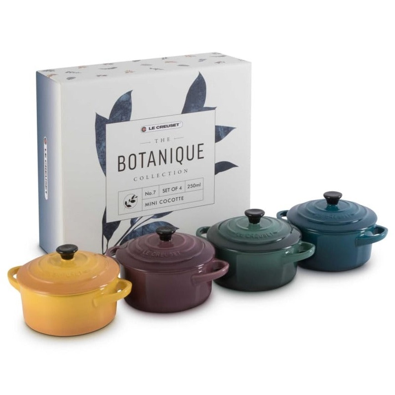 Le Creuset Botanique Petite Round Casserole 250ml Assorted Colours - Box of 4