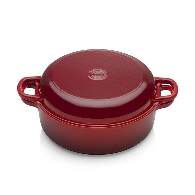 Le Creuset Signature Cast Iron Shallow Casserole with Reversible Baking Lid 26cm Cerise