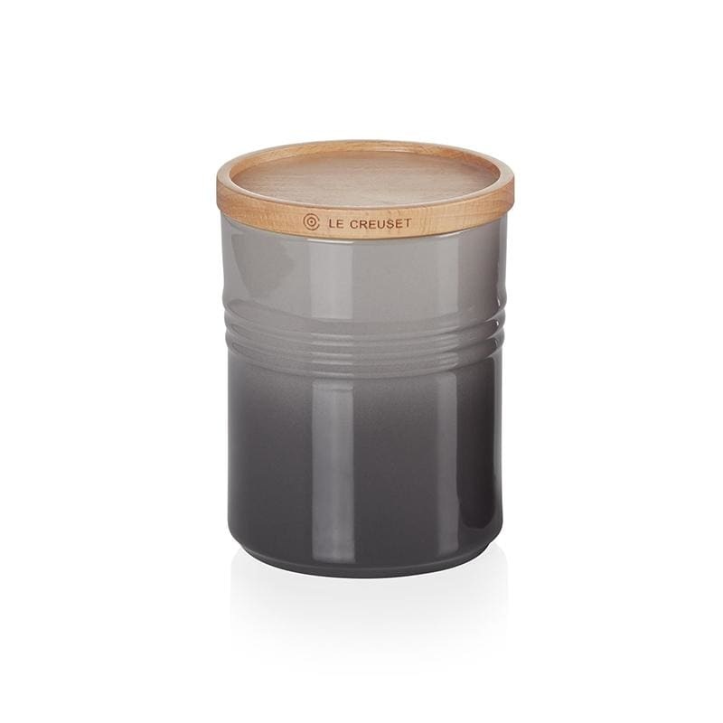 Le Creuset Stoneware Medium Storage Jar with Wooden Lid Flint
