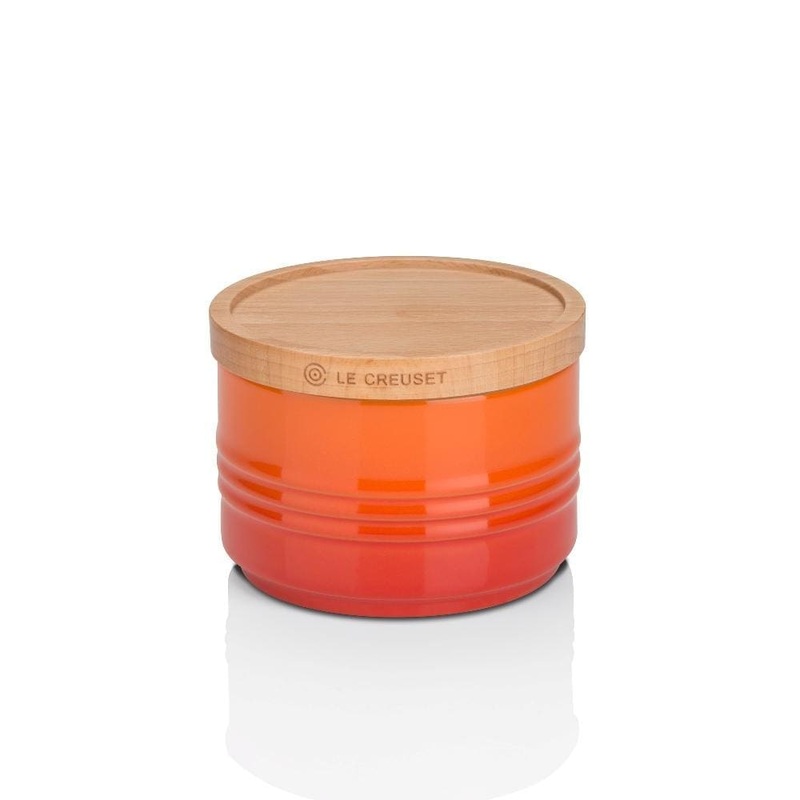 Le Creuset Stoneware Small Storage Jar with Wooden Lid Volcanic (DISC)
