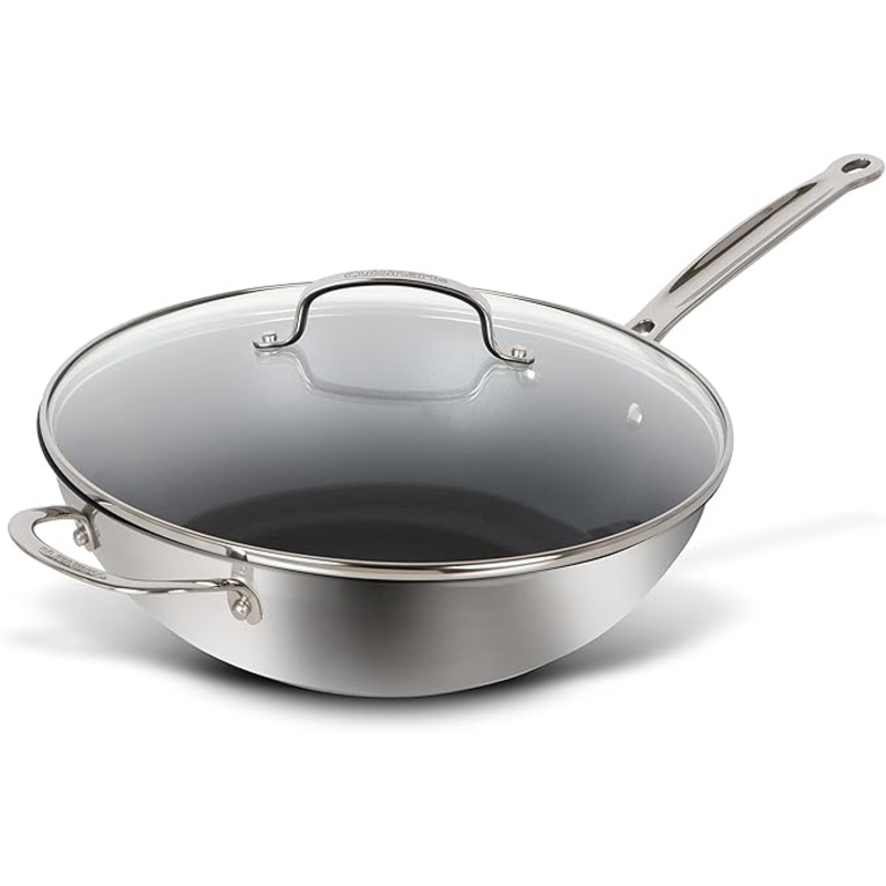 Cuisinart | 77IEL26-30HNSCC | three-ply Wok: 12", Resilience non-stick coating, glass lid, helper handle, Everlasting Collection