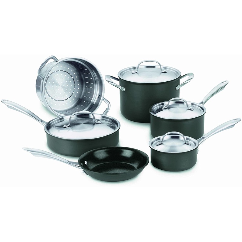 Cuisinart GreenGourmet 10-pc Cookware Set: hard-anodized, non-stick | GG-10