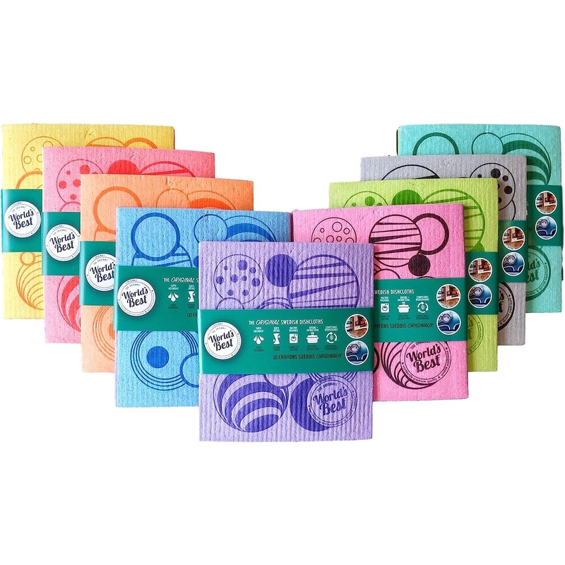World's Best Swedish Dishcloths 3-Pack (Assorted Design/Colour) | SWE-03DC