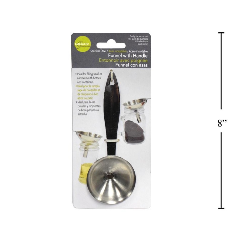 L.Gourmet 70698 Stainless Steel Oil Funnel with Handle
