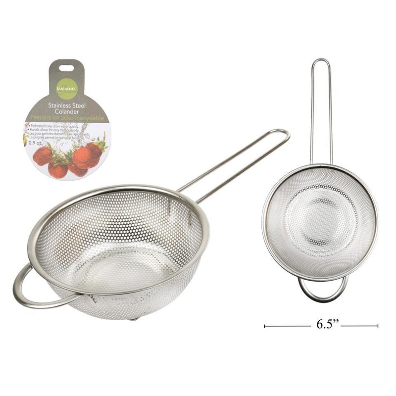 L. Gourmet 70747 Perforated Colander w/ Handle, 6.5" dia.(0.9 qt.)