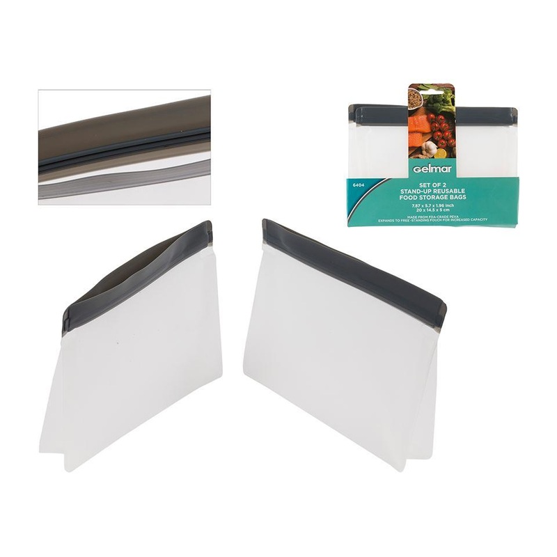 Luciano Gourmet 2-PC Reusable Ziplock Bags, 8" X 5.7" | 70405