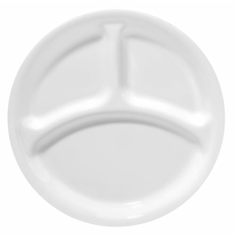 Corelle Winterfrost White |1057557| Divided Lunch Plate, 8.5"