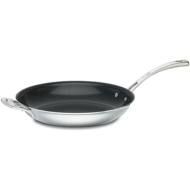 Cuisinart 12'' Skillet Tri-Ply non-stick w/helper | FCT22-30HNS