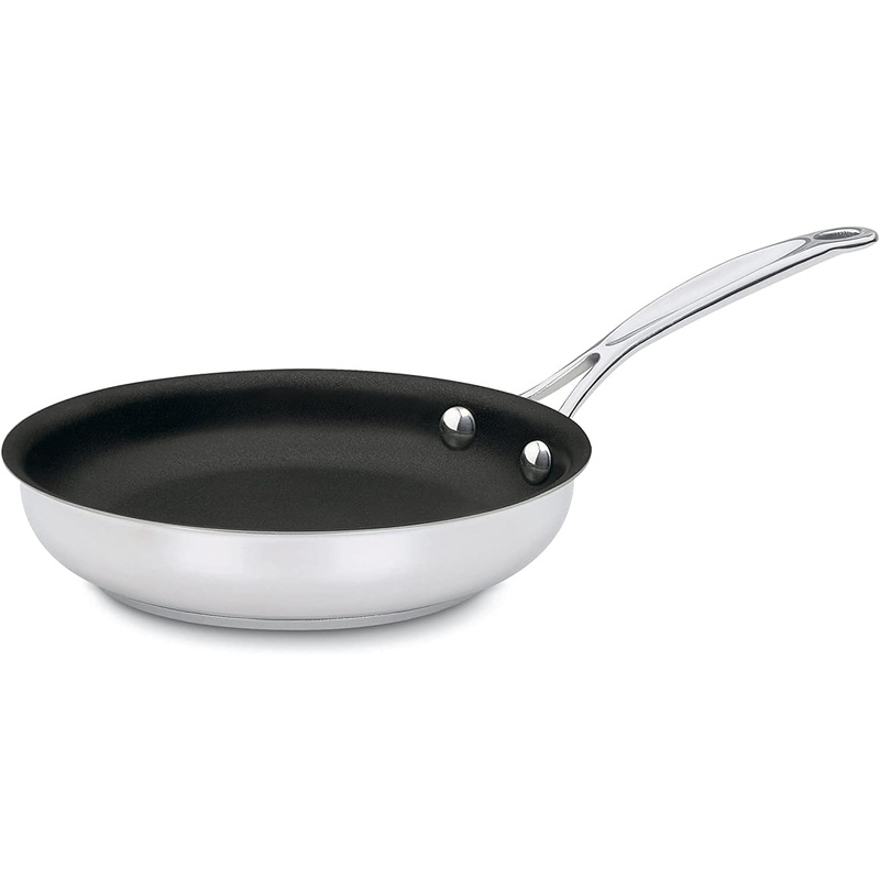 Cuisinart Skillet: 8", Chef's Classic, s/s body, Quantanium non-stick, induction compatible | 722-20NSSC