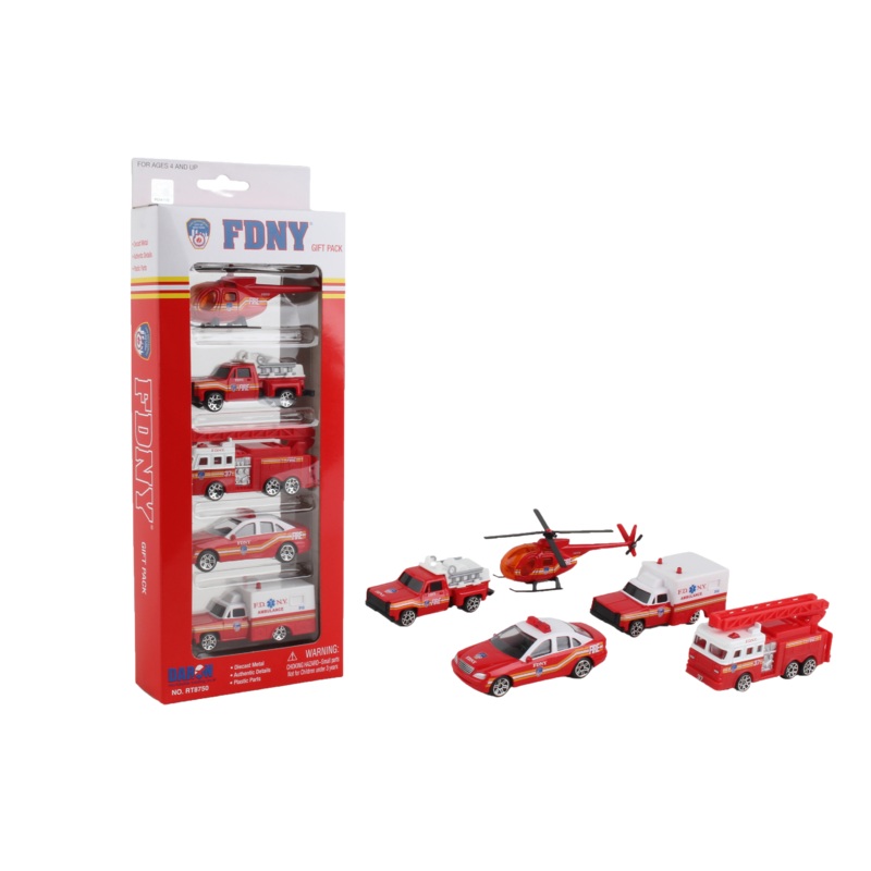 FDNY 5 PIECE VEHICLE GIFT SET