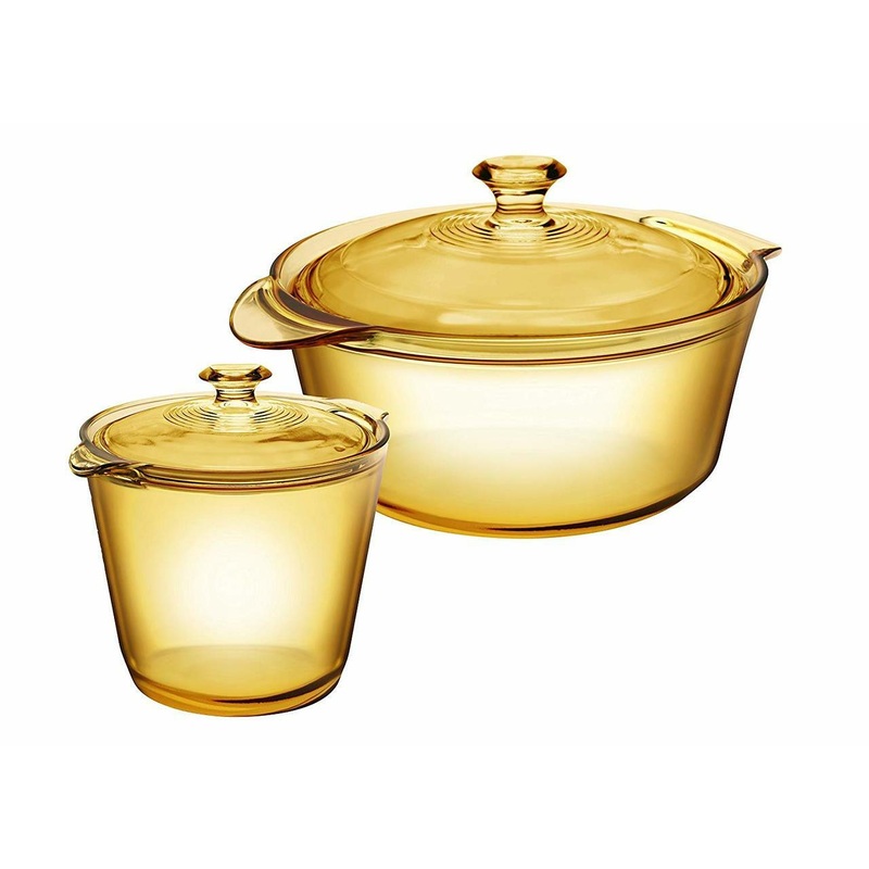 Visions FLAIR Glass 4 piece Set |VSF356| 1.2L + 5.5L Glass Cookware