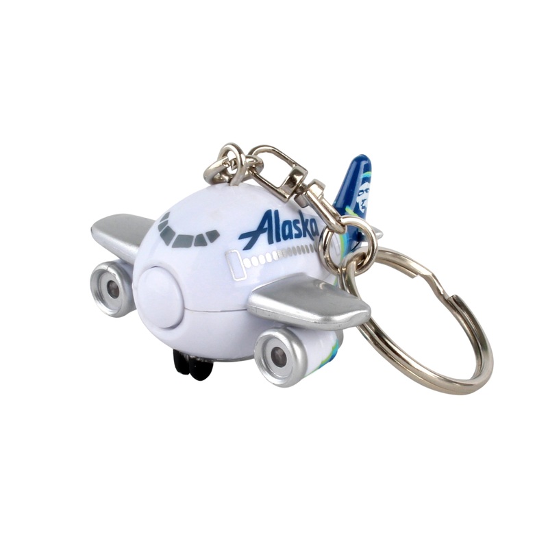 ALASKA AIRLINE KEYCHAIN W/LIGHT & SOUND NEW LIVERY