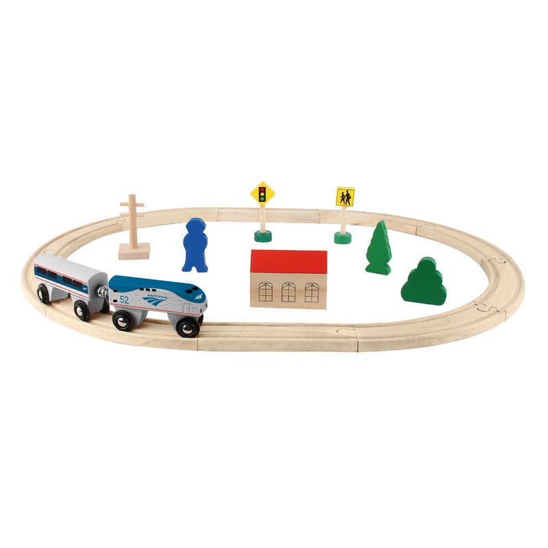 AMTRAK WOODEN RAILWAY - 20 PC. SET