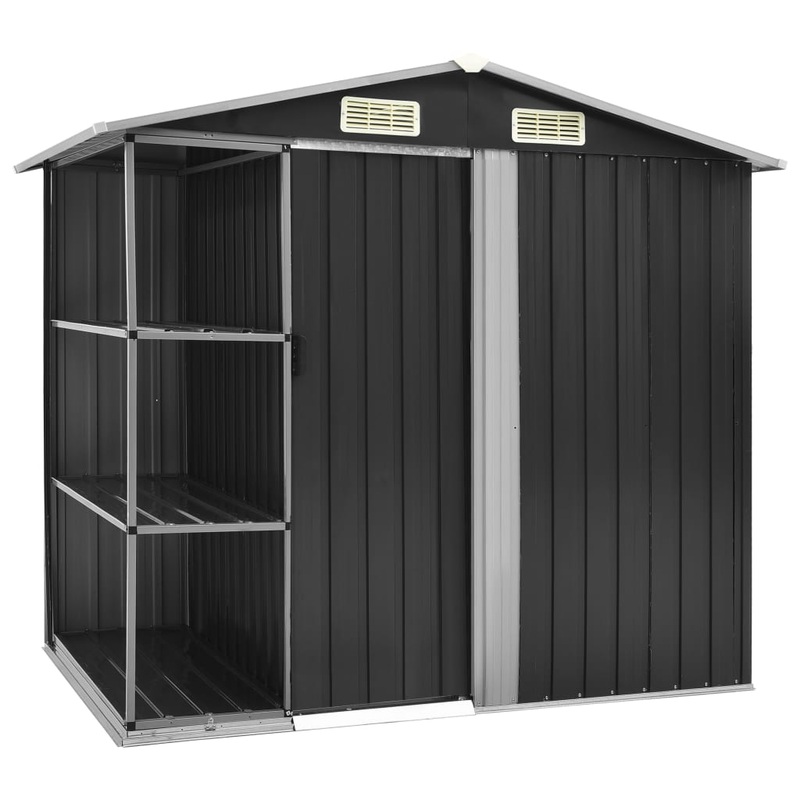Abri de jardin avec tagre Anthracite 205x130x183 cm Fer