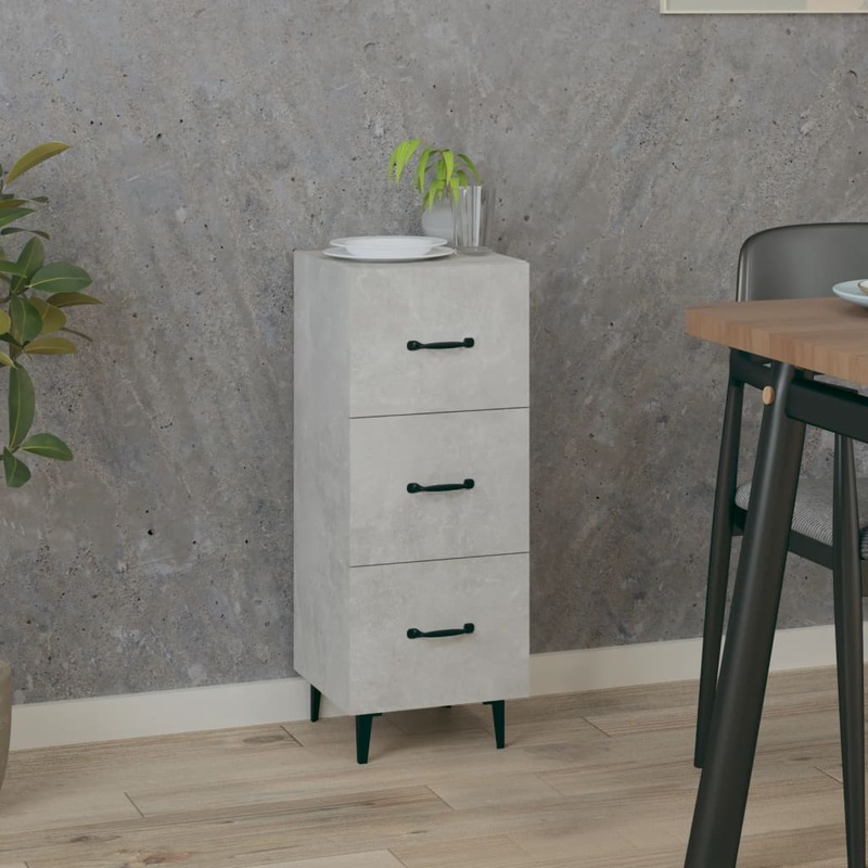 Buffet Gris bton 34,5x34x90 cm Bois d'ingnierie