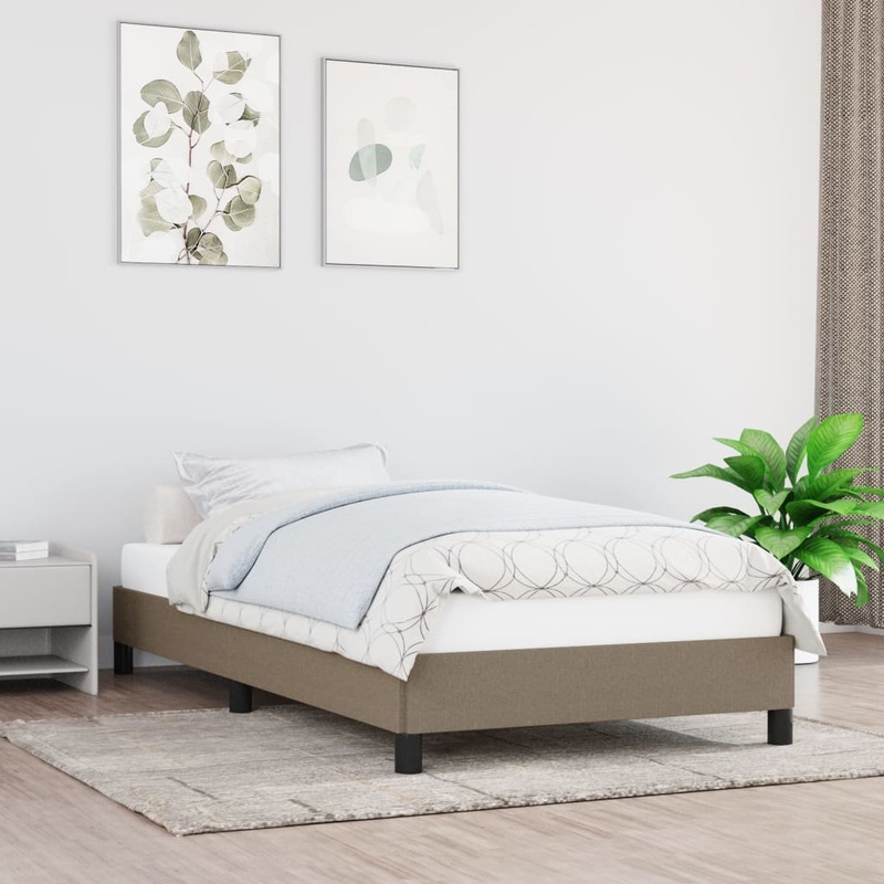 Cadre de lit sans matelas taupe 90x200 cm tissu