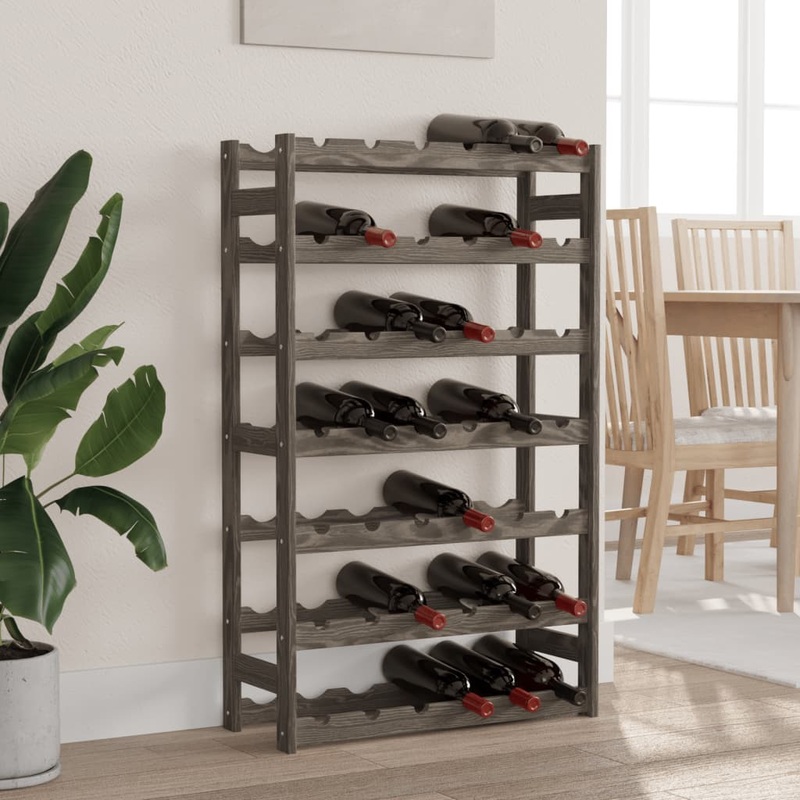 Casier  bouteilles pour 42 bouteilles gris bois pin solide