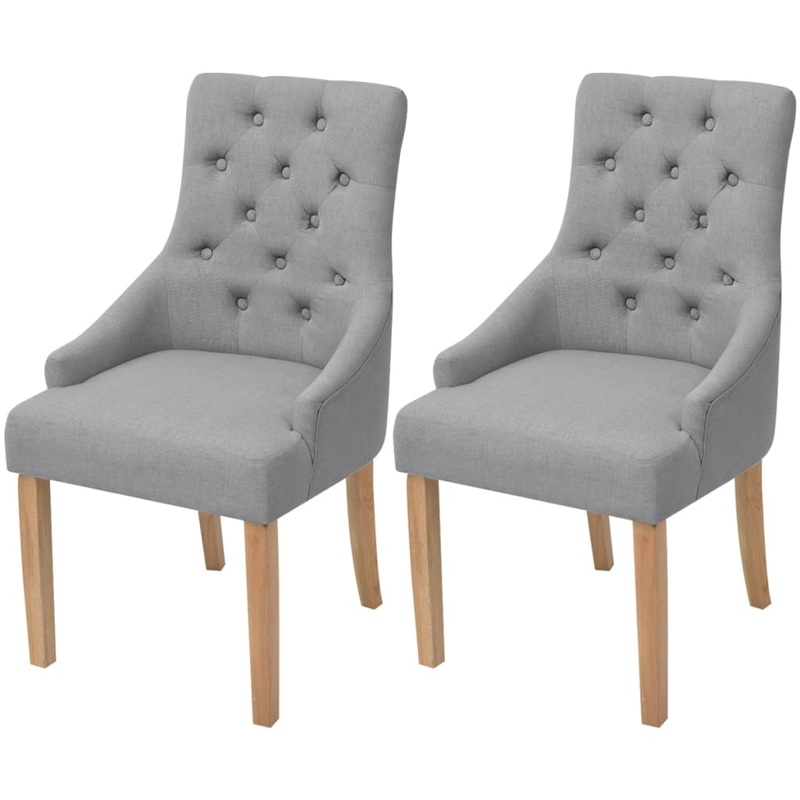 Chaises  manger lot de 2 gris clair tissu