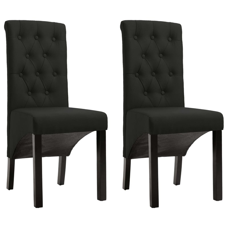 Chaises  manger lot de 2 noir tissu