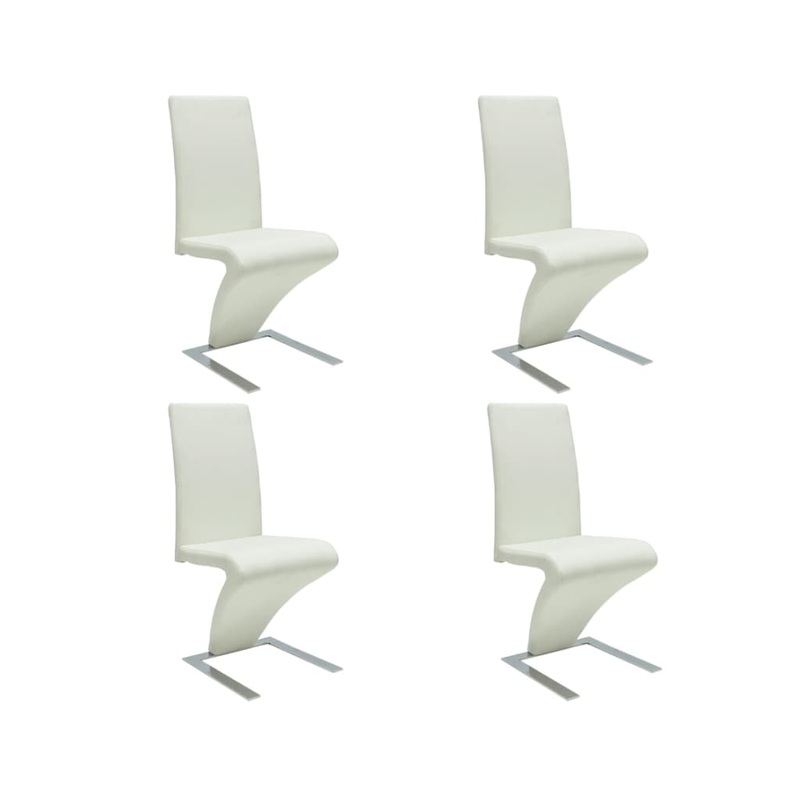 Chaises  manger lot de 4 blanc similicuir