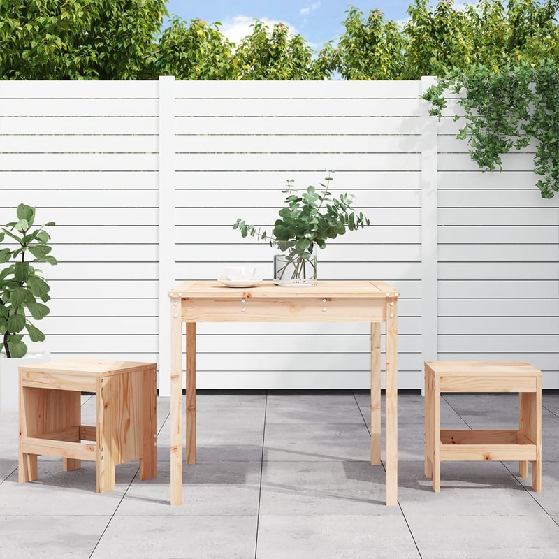 Ensemble de bistrot de jardin 3 pcs bois de pin massif