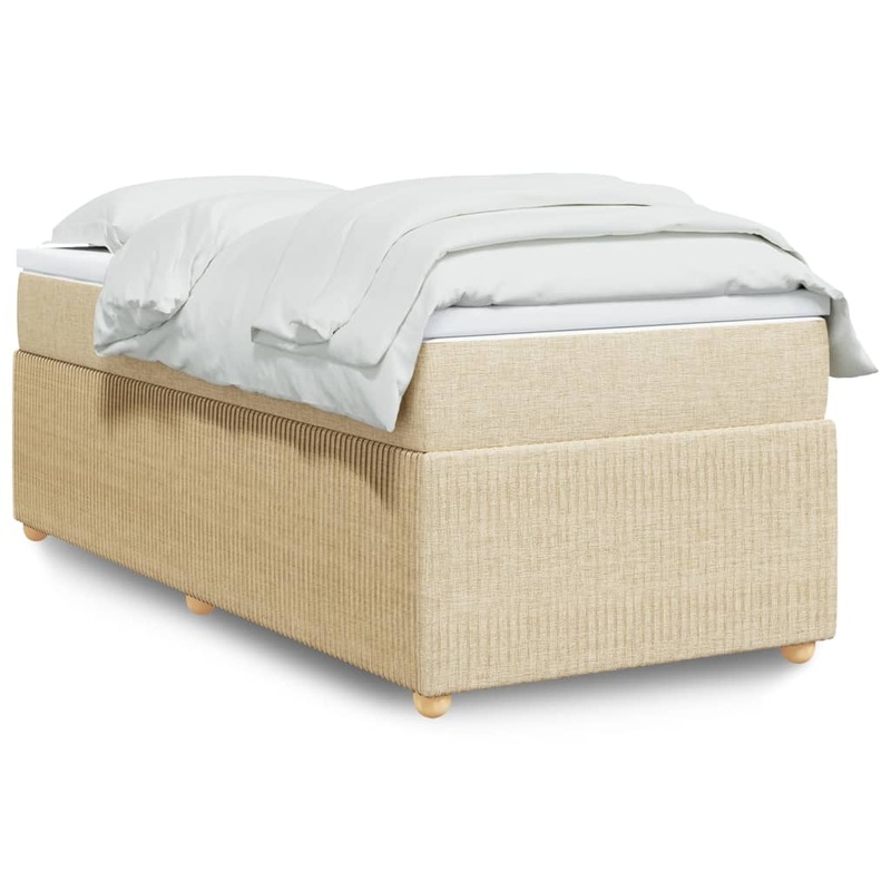 Sommier  lattes de lit avec matelas Crme 90x200 cm Tissu