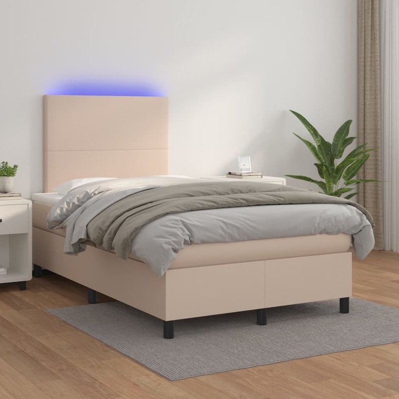 Sommier  lattes de lit avec matelas LED Cappuccino 120x200 cm