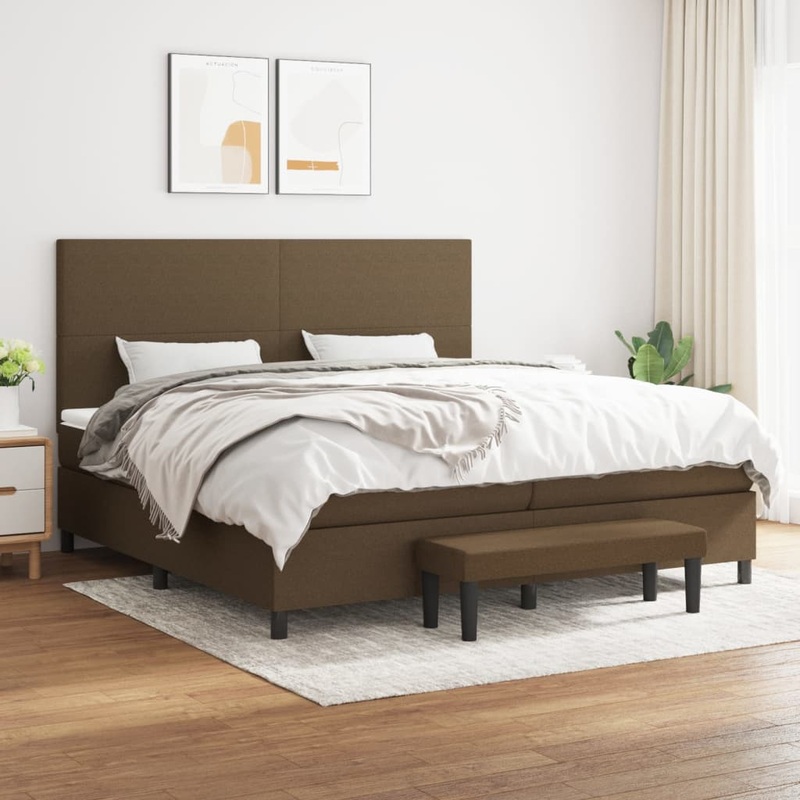 Sommier  lattes de lit avec matelas Marron fonc 200x200 cm